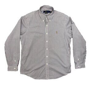 Polo Ralph Lauren Long Sleeve Oxford Shirt Stretch Large Red and Blue Checked